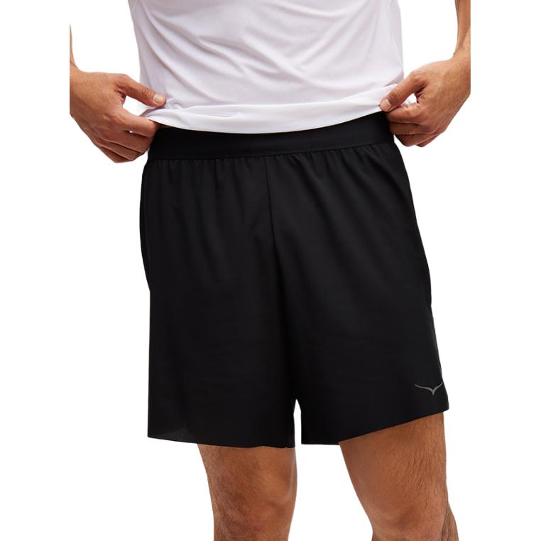 

Hoka One One Logo Elastic Three-Quarter Casual Shorts Men shorts Black 1151079-BLK M