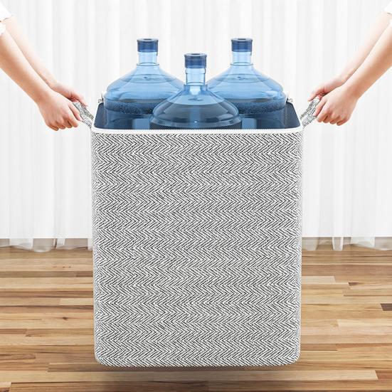 Large Fabric Storage Bags with Lids Breathable Foldable Organizers for Clothes Blankets & Toys Zippered Portable Bedding Storage Bag for Home Travel