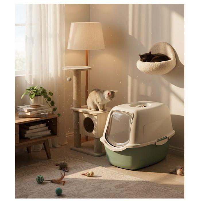 Bac à litière pour chat 39 x 56 x 39,5 cm Lexie vert