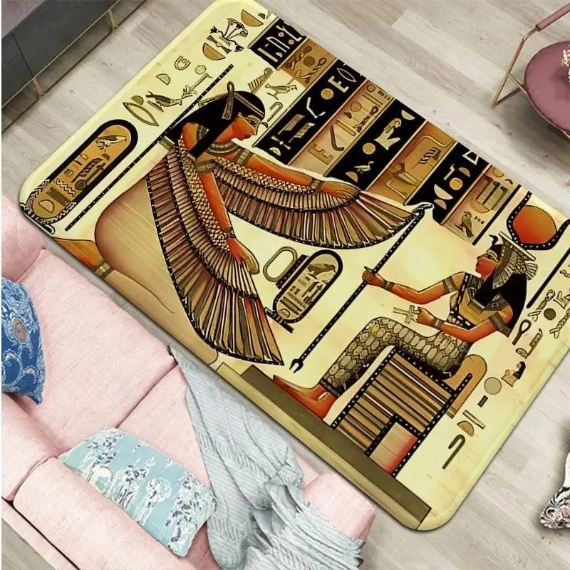

Ancient Egypt Egyptian Door Mat - Non-Slip Home Decor Washable Rugs for Kitchen, Corridor, Bathroom & Hallway Entrance 40x60cm