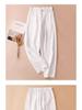 Women's Summer 2025 White Tencel High Waist Harem Pants - Lightweight Nine-Point Cotton Linen Carrot Straight Leg Design