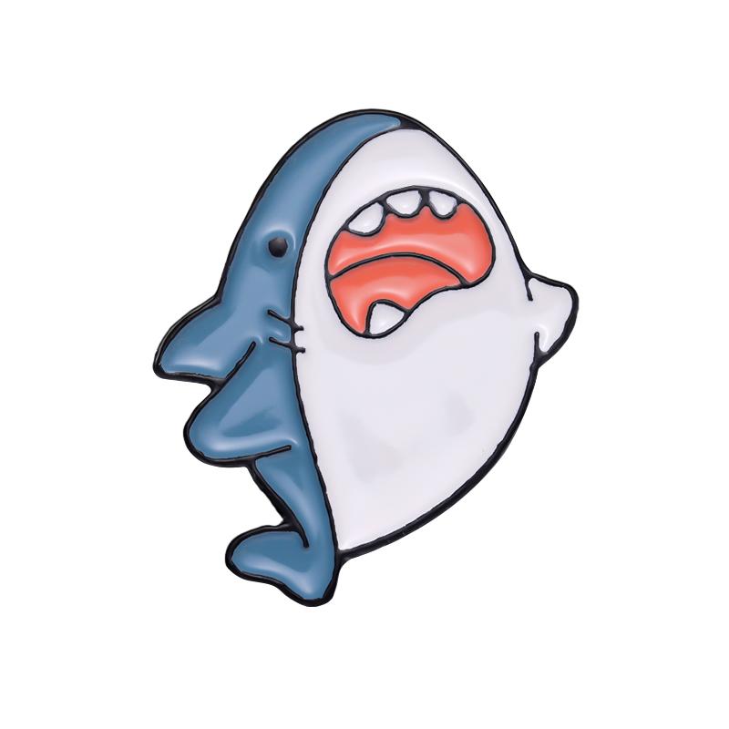 Ocean Animals Enamel Pins Custom Whale Shark Otter Pufferfish Axolotl Sea Lion Brooch Lapel Badges Jewelry Gift for Kids Friends