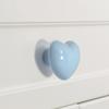 Playful Heart Shaped Ceramic Knobs Charming Ceramic Heart Cupboard Pull Simple Installation for Children Smooth Surfaces