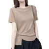 Top casual de vară pentru femei 2025, subțiere, cu mâneci scurte neregulate