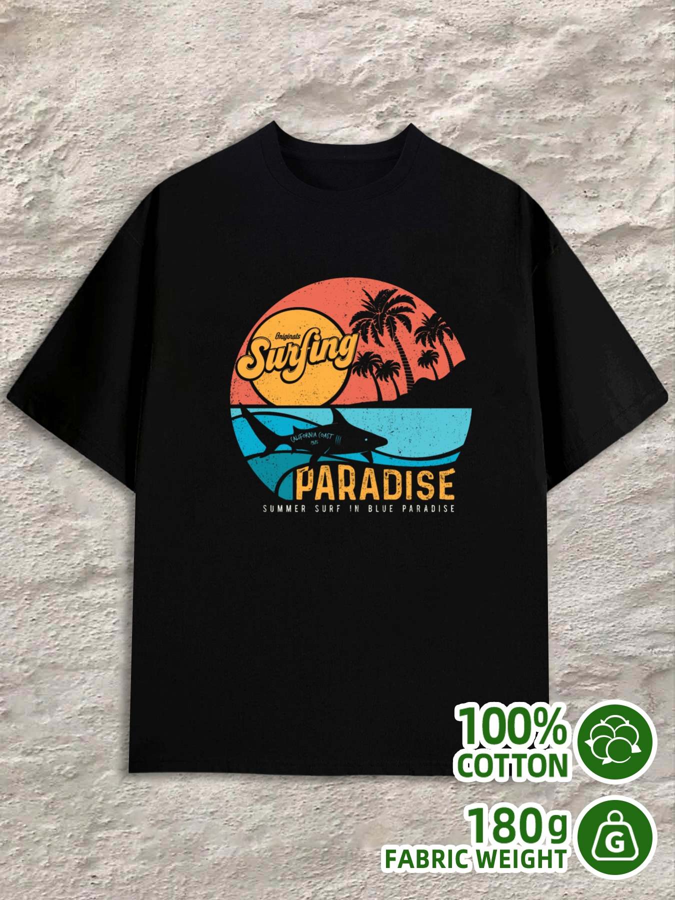T-Shirt Y2K Surf Paradise Shirts 100 Black 4XL