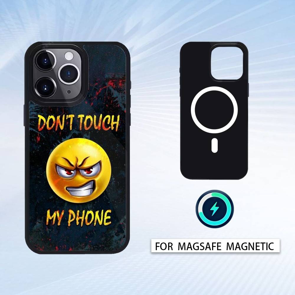 1PC Dont Touch My Phone Phone Case For iPhone 17,16,15,14,13,12,Pro,Max For Magsafe Magnetic Wireless Charging