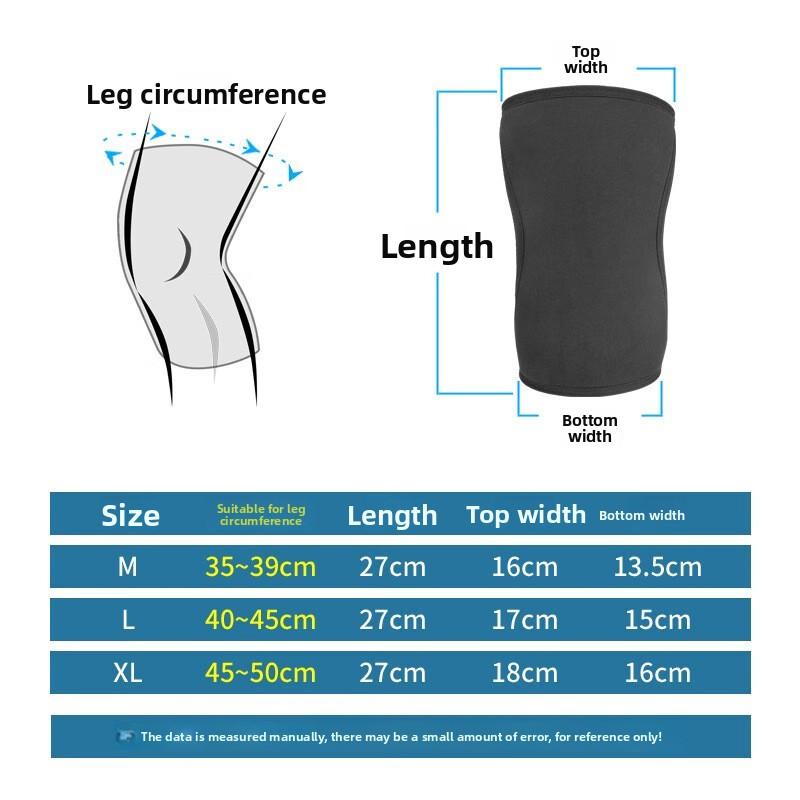 7Mm Diving Material Pressurized Knee Silicone Anti-skid, Protective Weightlifting Knee Pads Squat Fitness Strength Training