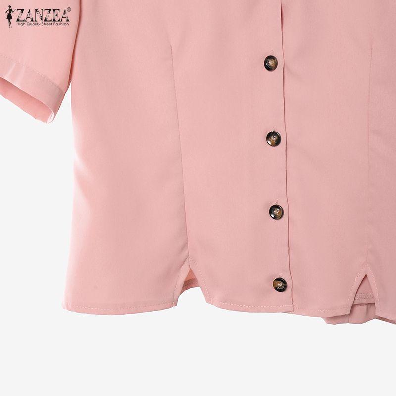 ZANZEA Completo estivo due pezzi da donna con blusa a maniche corte e shorts