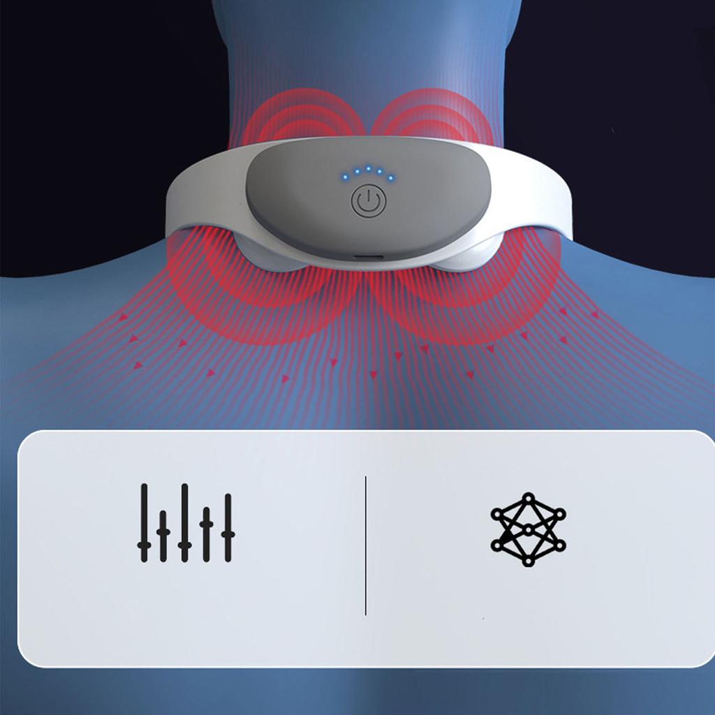 Electric Pulse Neck Massager 5 Gear Adjustable 3S Fast Heating Reduce Fatigue Cervical Spine Massager