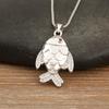 Nidin Simple Fashion Fish Shape Charm Pendant Necklace 3 Styles For Women Men Copper Micro Inlaid Zircon Daily Party Jewelry