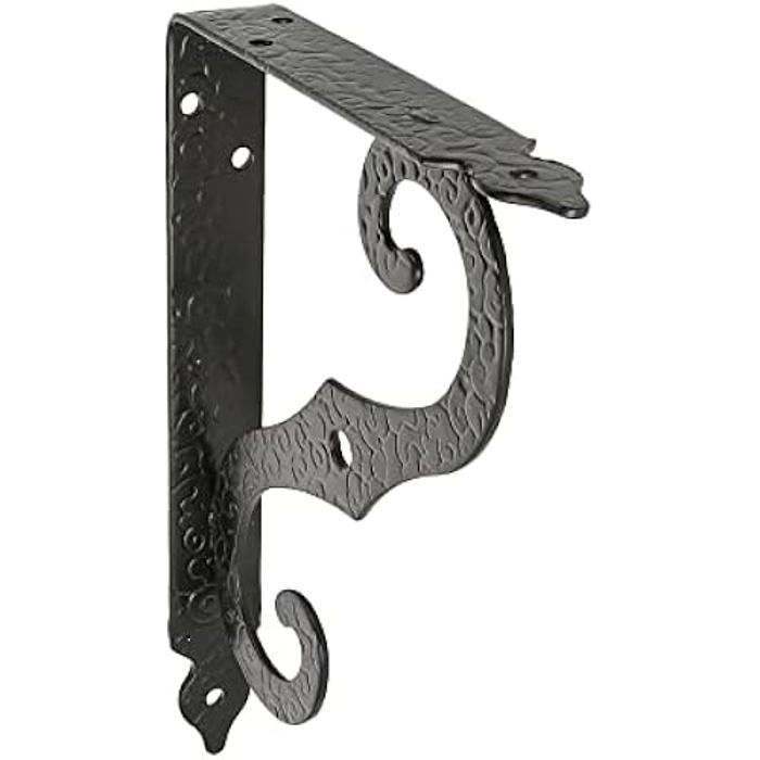 Console pour étagère - AMIG - Équerre murale - Acier - Noir - 200 x 150mm