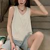 Women's Summer Sleeveless Top Loose Fit Cover-Up Camisole Woven Sweet Breathable Sportswear Short Length Tank