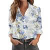 Damenhemd mit floralen Knöpfen, Langarm-Freizeitblusen, lässige Übergröße, Basic-Oberteile