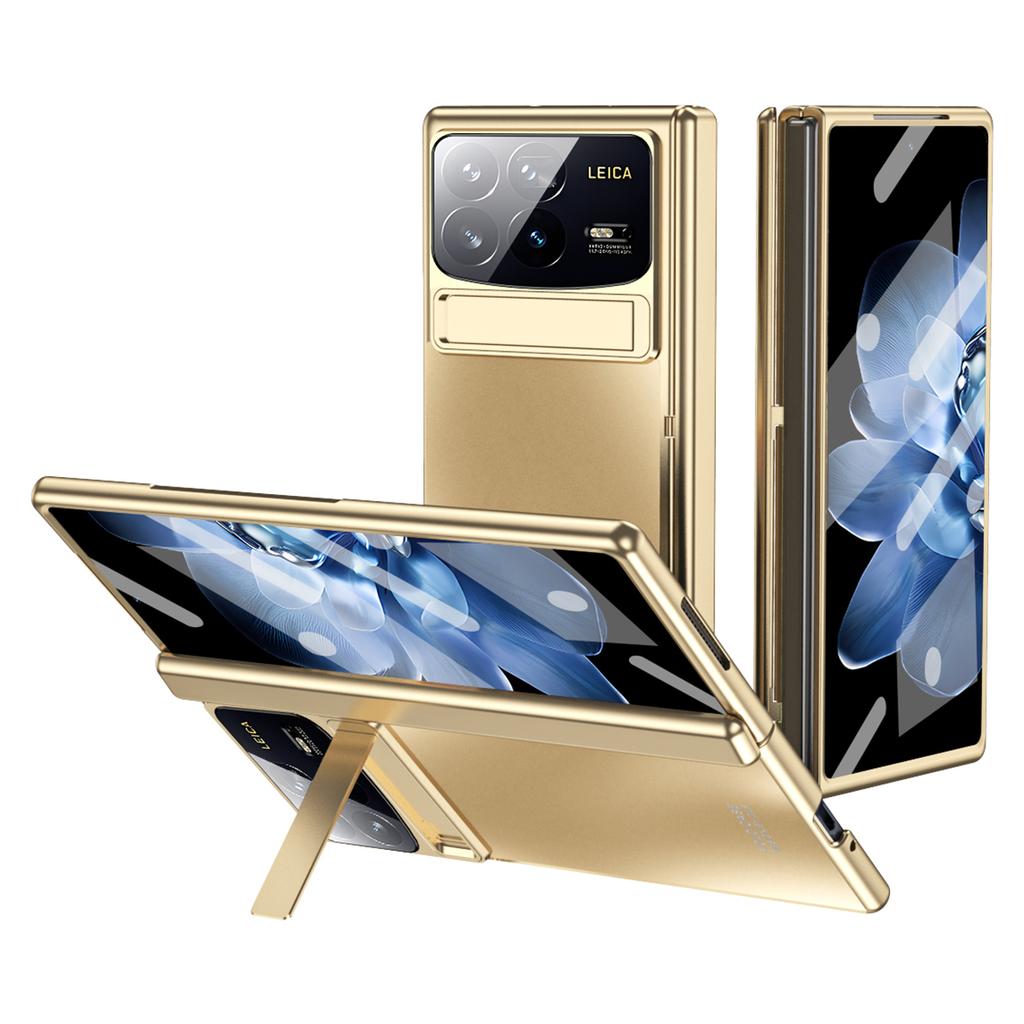 Für Xiaomi Mix Fold 4 5G Hülle Ständer Scharnierdesign PC Handyhülle mit gehärteter Glasfolie
