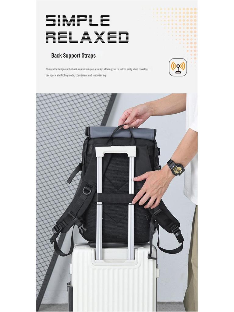 Men's Water-Resistant Business Travel Laptop Backpack, Large Capacity, Multi-Functional, Perfect for Short Trips