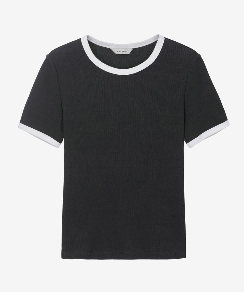 MIND BRIDGE WOMEN [W] Ribbed Color Block Slim Fit T-Shirt - 2 Colors Myts3203
