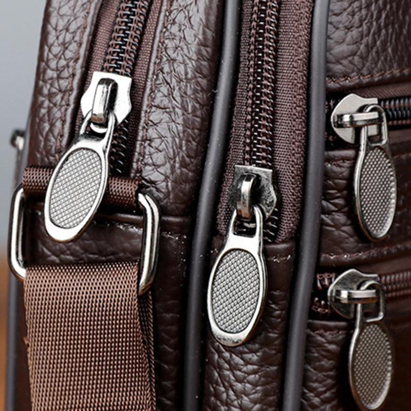 Genuine Cowhide Leather Men Travel Sling Bag Casual Shoulder Crossbody Bags for Male Casual Messenger Bag Satchel Bags