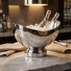 Stainless Steel Ice Tub OnePiece Wine Beverage Thickened Drink Container Wide Bowl Silver