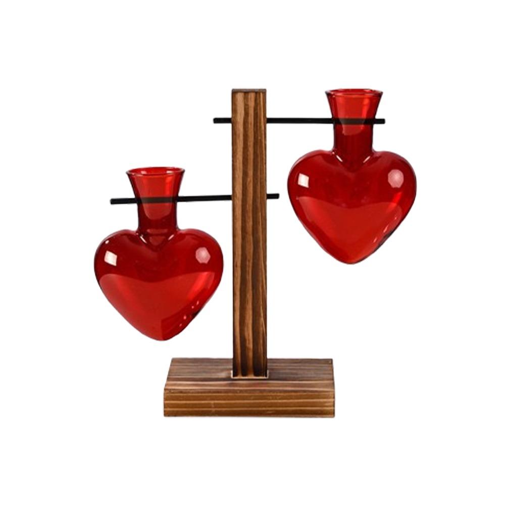 Transparente Hydroponik-Pflanzenvase Holzständer Holzrahmen Vase Pflanzenliebhaber Geschenk