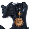 Boucles d'Oreilles Fleur en Rotin Tressé Vintage pour Femmes Accessoires de Bijoux pour Femme
