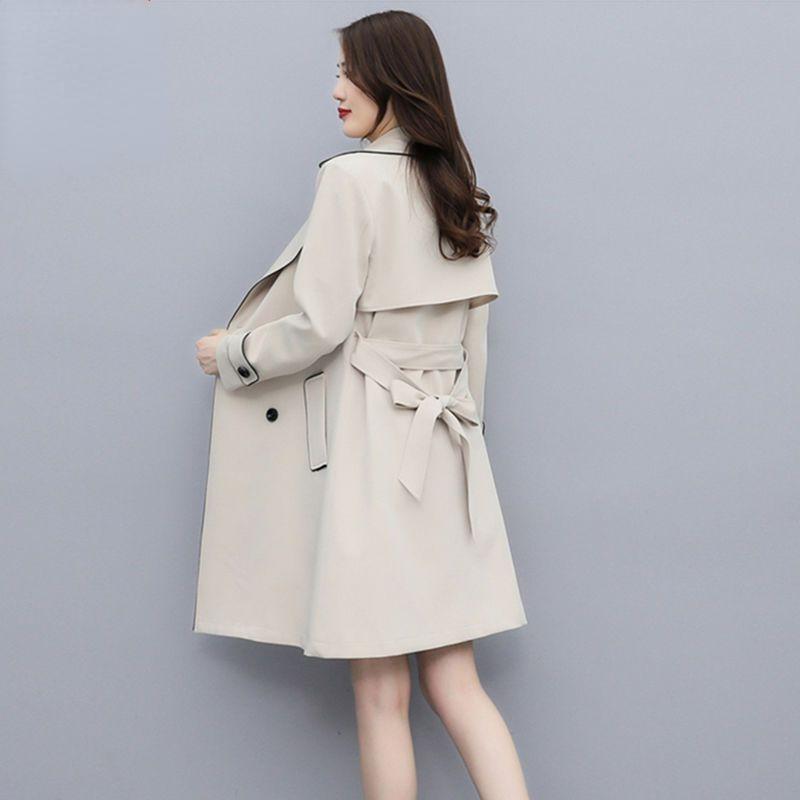 Fashionable Waist-belted Women's Trench Coat for Autumn