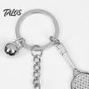 Tennis Court Key Ring Metal Racket Keychain Portable Zinc Alloy Holder Fans Keyring DIY Handbag Pendant Backpack Decoration Kids Adults Sports