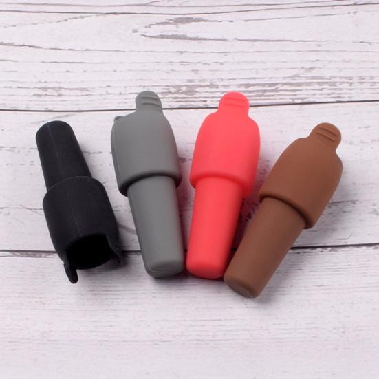 4Pcs Silicone Wine Stopper with Handle Leak-proof Food Grade Universal Beer Champagne Glass Bottle Sealer Sealing Cover Kitchen Supplies