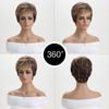 Short Pixie Cut Wigs for White Women Mixed Blonde Short Wigs with Brown Synthetic Natural Hair Wigs for Women