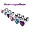 Heart Base Metal Anal Plug Stainless Beginner 5 Size Butt Plug Anus Masturbation Stimulator Dildos Adult Sex Toys For Man Women
