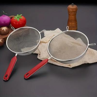 Fine Mesh Colander Stainless Steel Flour Sieve Soy Milk Filter Fine Mesh Flour Sieve Colander Spoon Kitchen Gadgets