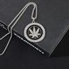 A Maple Leaf Round Sweater Chain Stainless Steel Necklace Suitable for Both Men and Women, Suitable for Gift Giving and Daily Wear
