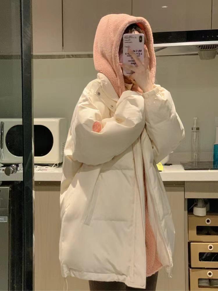 2025 Women's Oversized Down Cotton Jacket - Trendy Thickened Two-Piece Winter Outerwear