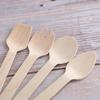100Pcs Disposable Mini Wooden Spoon Fruit Dessert Forks Spoons Ice Cream Spoon Western Wedding Party Tableware Kitchen Accessory