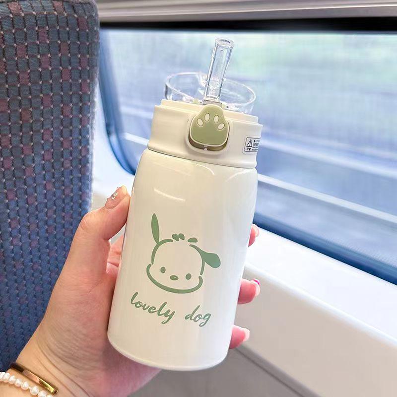 316 Stainless Steel Cute Cat Paw Thermos with Straw for Kids, Portable and Stylish. 400ml