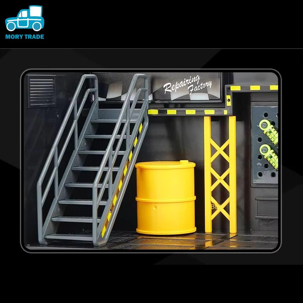 MORYTRADE Model Garage, 24cm Wide, 1/12 Scale, Motorcycle/Miniature Car Display, Tabletop Display