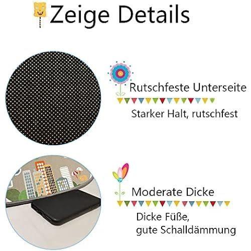 Tapis pour enfants - tyktzxy - street car univers animal - bleu vert gris - 80 cm - rectangulaire