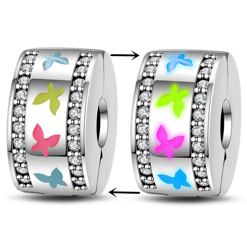 Glass Beads Copper Charm Fit Pan Original Bracelets Glow In The Dark Charms Glass Pendantdiy Jewelry