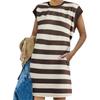 Women's Fashion Striped Patchwork Casual Loose Dresses