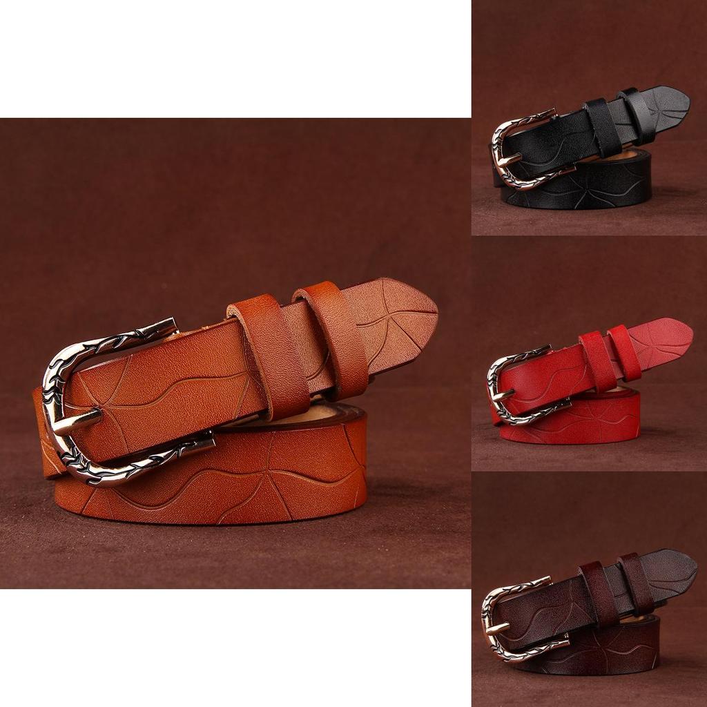 Pure Leather Female Belt With Simple Pin Closure For Work And Casual Outfits