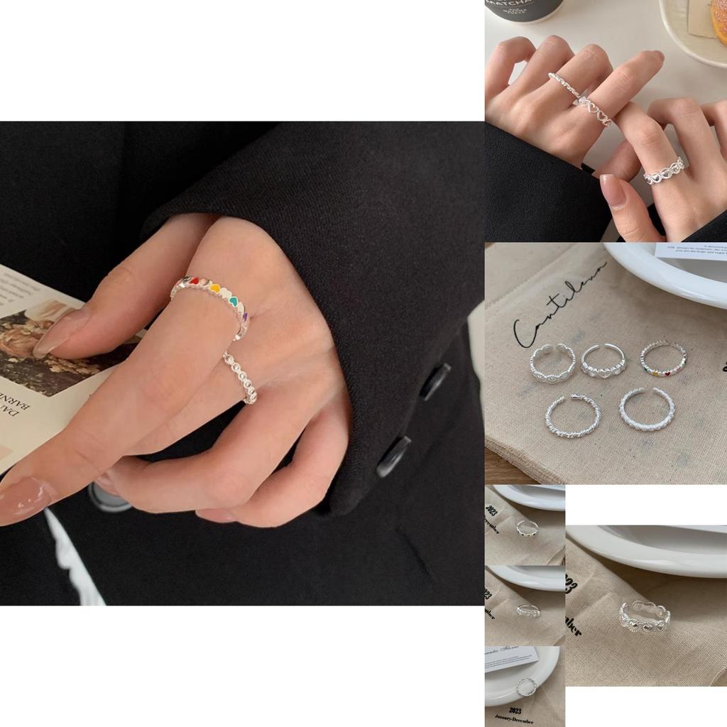 Exquisite Heart Ring For Women Adjustable Open Design Trendy Korean Style Fashion Jewelry