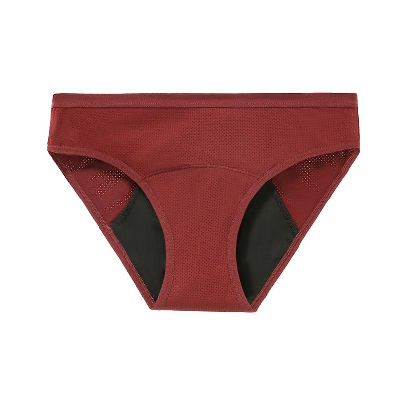Women s Mid-Waist Breathable Mesh Period Briefs Elastic Leak-proof Panties XL
