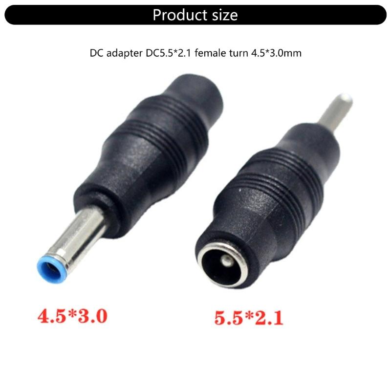 Portable DC5521 Female to DC4.5x3.0mm Male Converter Adapter Power Conversion Head for Various Laptops Brands