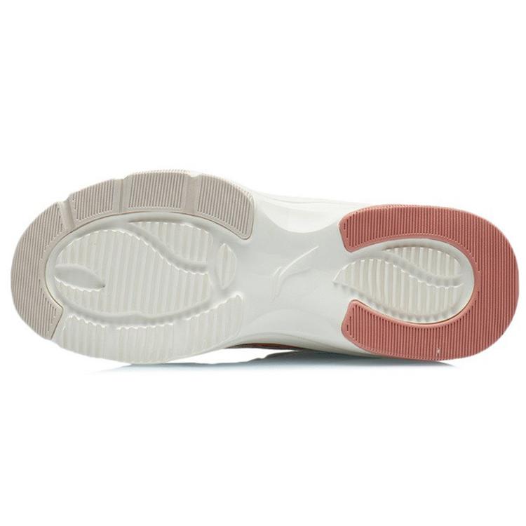 Li Ning Abrasion Resistant Breathable Low top Casual Shoes Women's Light Gray Pink AGCR326-2