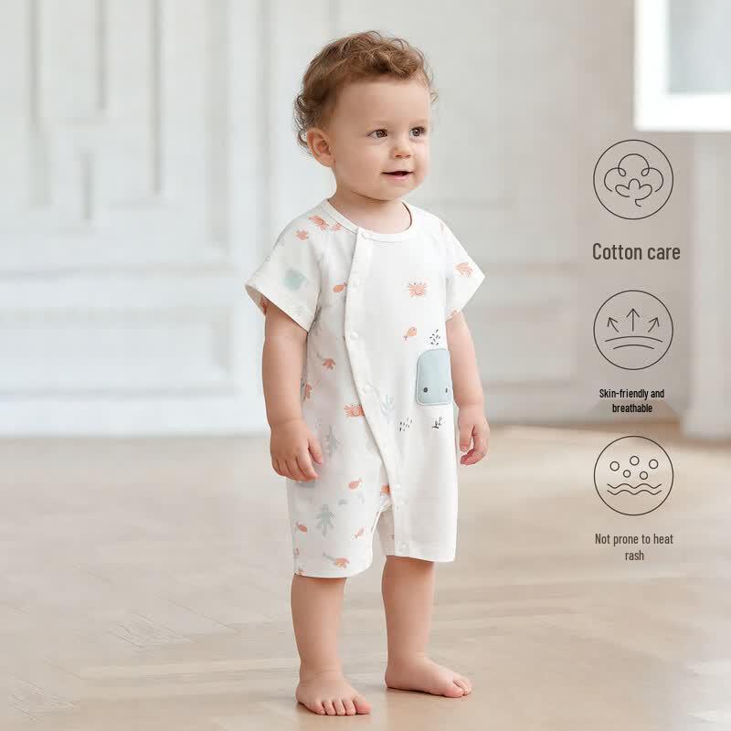 Gaiqixiong Baby Summer Cotton Short-Sleeve Romper