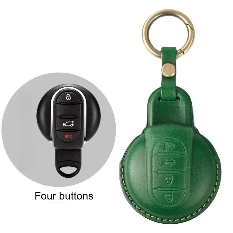 For Mini Cooper F54 F55 F56 F57 F60 Clubman Countryman Leather Car Key Fob Protection Cover Keychain Auto Accessories
