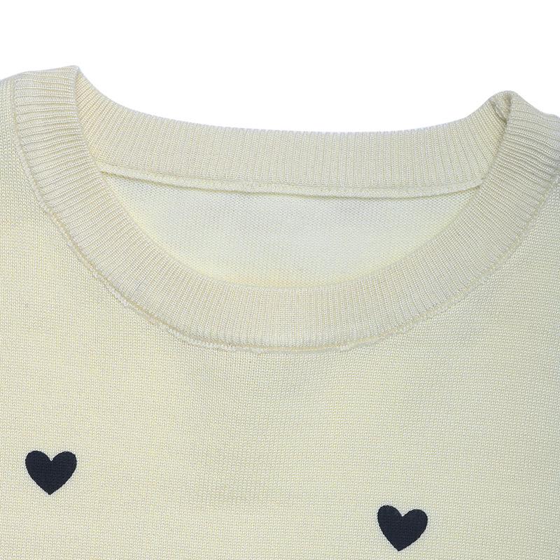 Damenstrickwaren: Herbst Minimalistischer Stil Herz Rundhals-Pullover