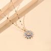1PCS Gold-color Necklace Ladies Light Luxury Style Flower Pendant Inlaid Zirconia Titanium Steel Chain Holiday Jewelry