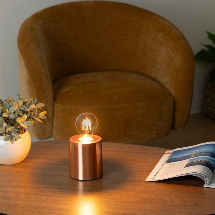Lampe Socle "Saba" Cuivre H11cm - Atmosphera Createur D'interieur