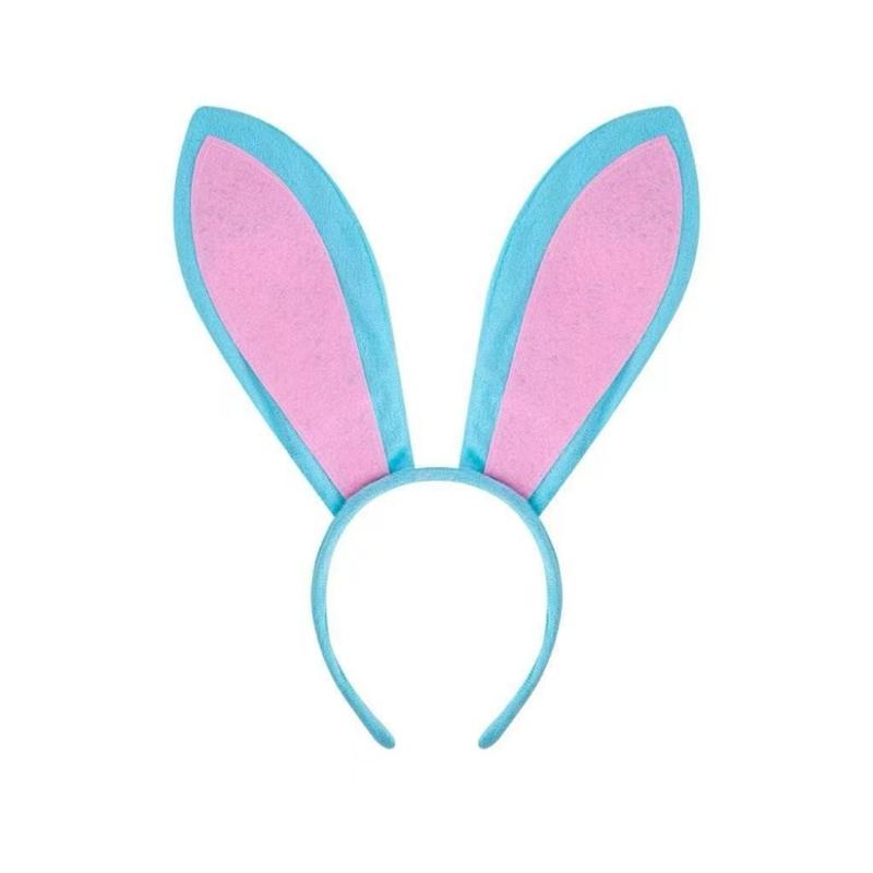 Halloween Cosplay Accessory Set Cartoon Rabbit Headband Bowtie Tail Fashion Headwear for Carnivals Costume Supply синий
