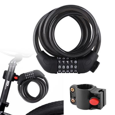 Καλώδιο Κλειδαριάς Ποδηλάτου με 5 Ψηφία Ανθεκτικό στο Κόψιμο Επίστρωση PVC Καθολική Αντικλεπτική Ασφάλεια